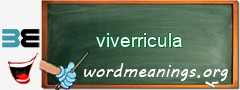 WordMeaning blackboard for viverricula